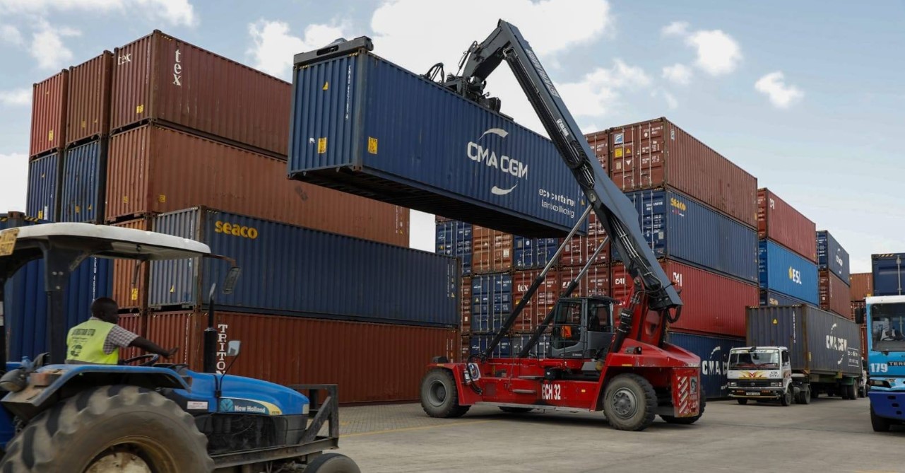 Containers at a port in Kenya