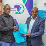 ELDOWAS Managing Director CPA Dr. Lawrence Tanui and Africa Water Ambassadors Chairman Brian Misiati (left)