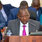 Uasin Gishu Governor Jonathan Bii Chelilim when he appeared before the Senate Standing Committee on Devolution and Intergovernmental Relations