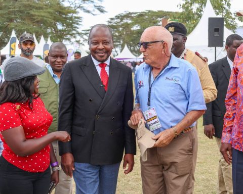 CS Kagwe during a horticulture industry showcase