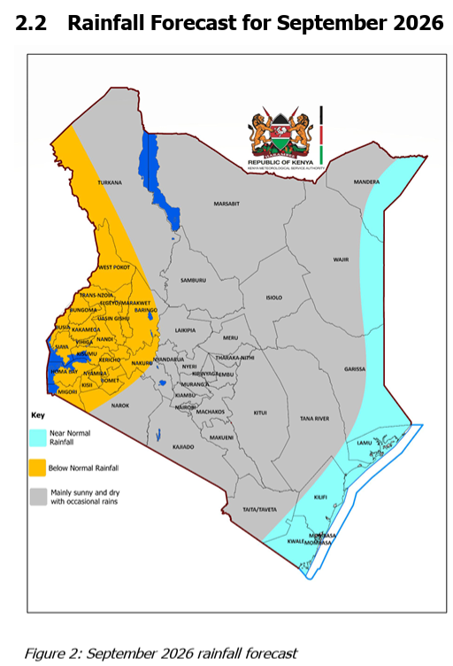 September rainfall forecast map