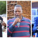 Collage of Tourism PS Julius Bitok (left), entrepremuer Willy Kenei (c) and Uasin Gishu Governor Jonathan Bii Chelilim.