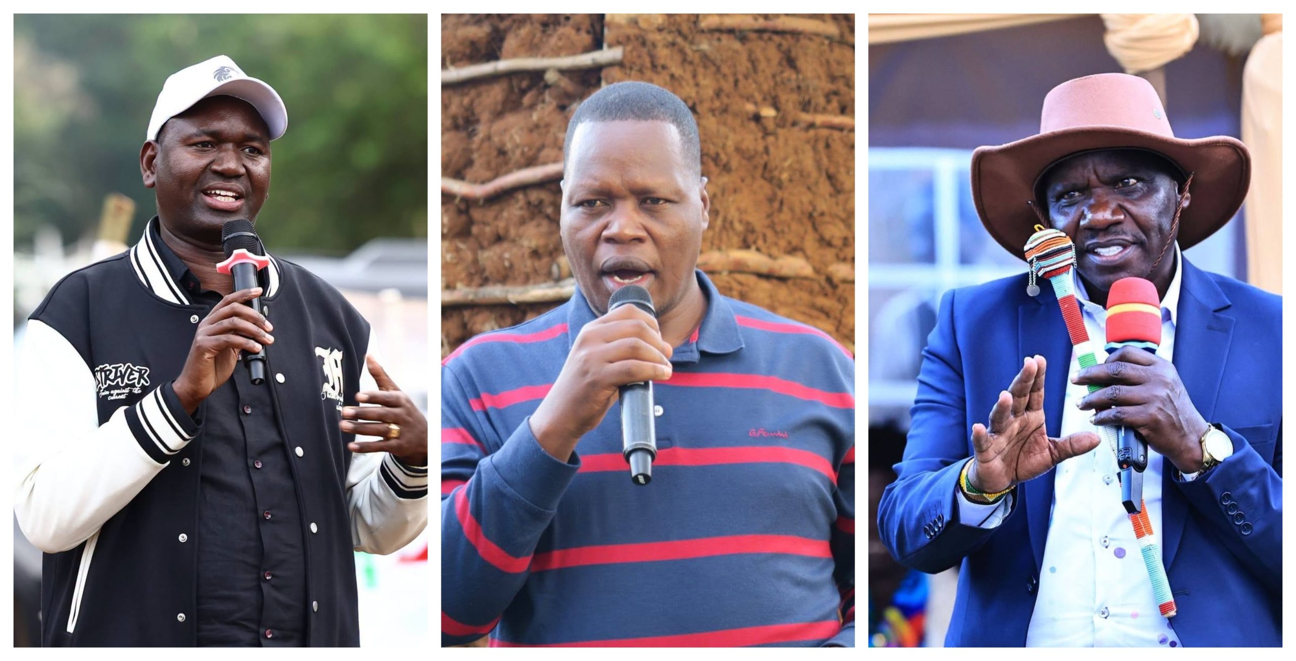 Collage of Tourism PS Julius Bitok (left), entrepremuer Willy Kenei (c) and Uasin Gishu Governor Jonathan Bii Chelilim.