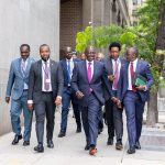 Ruto with CS Hassan Joho, Senator Ole Kina in New York, US