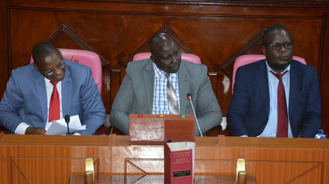 Roads Committee Chairperson Gilbert Chepkonga and co-chaired by Francis Muya