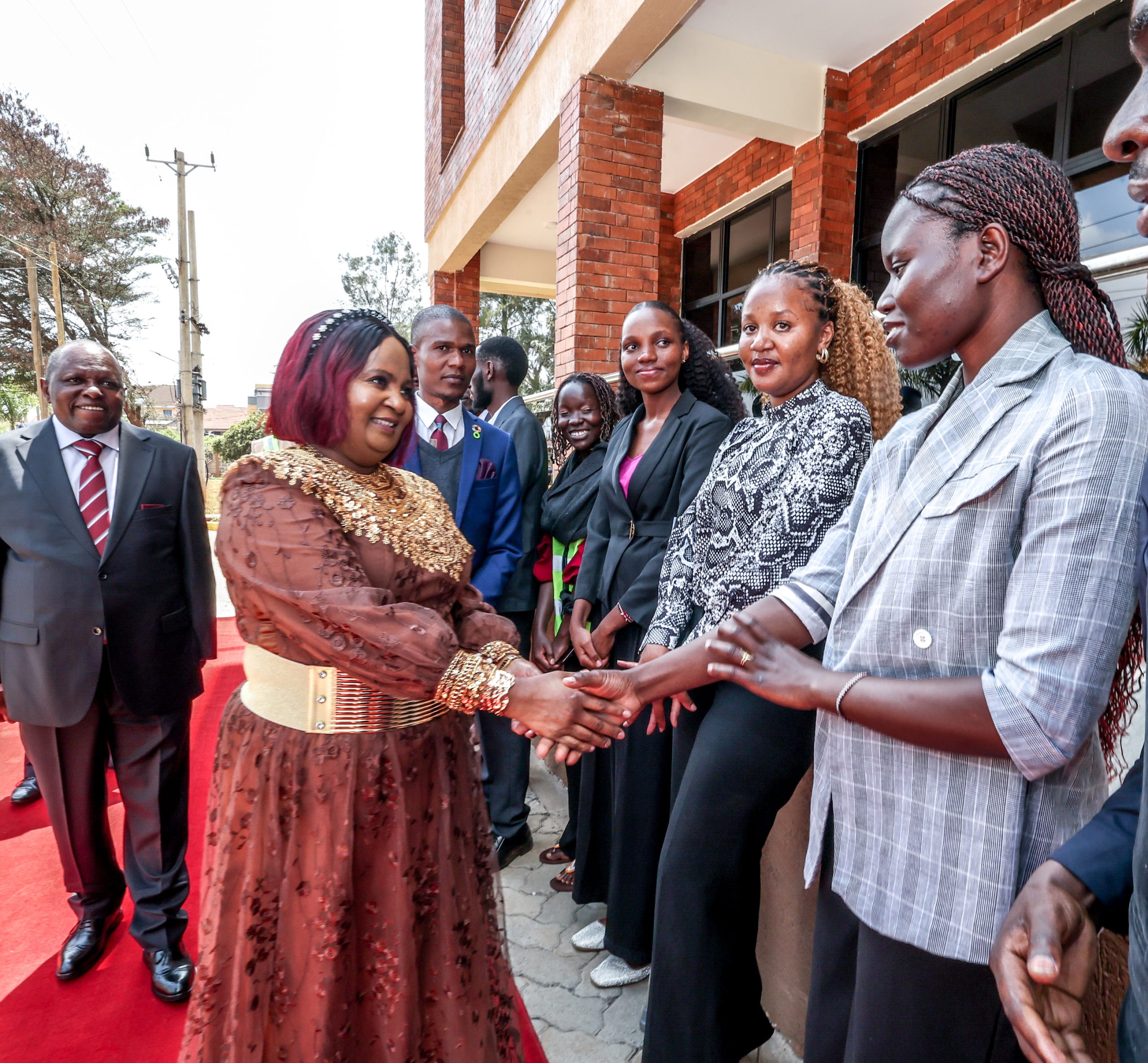 DP Kindiki's wife at the Kenya Institute of Special Education (KISE) during the launch of the Youth Climate Policy and Advocacy Training program.