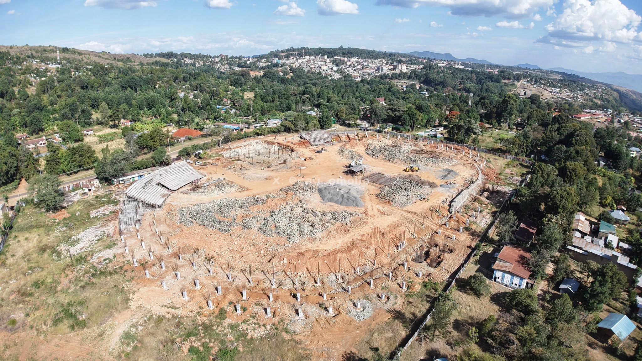 Construction of the 10,000-seater Kabarnet Stadium