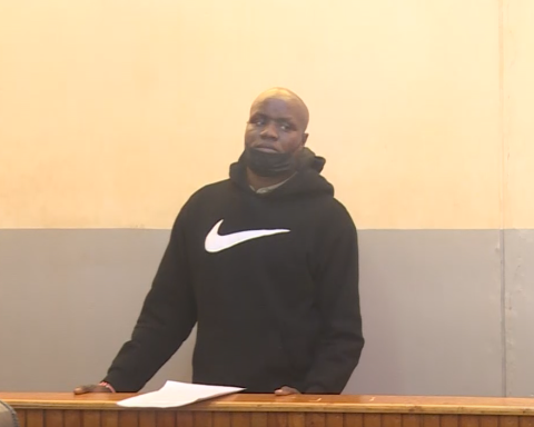 GSU officer Nathan Kirwa at the Eldoret Law Courts