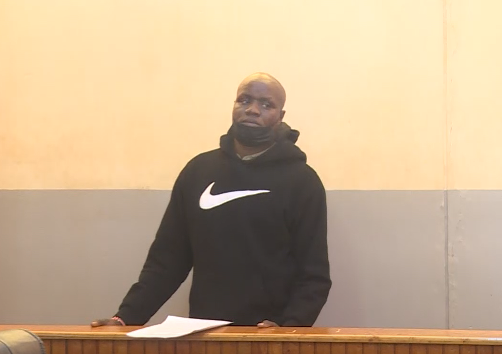 GSU officer Nathan Kirwa at the Eldoret Law Courts