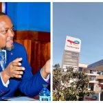 Collage of EPRA Director-General Eng. Edward Mwirigi (left) and a petrol station in Eldoret displaying new fuel prices.