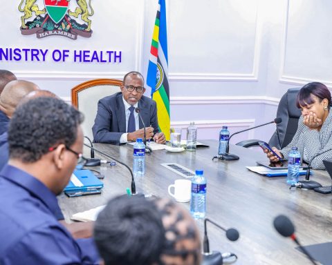 Health Cabinet Secretary Aden Duale during a consultative forum with health provider associations, the Social Health Authority (SHA), the Digital Health Agency (DHA), national referral hospitals, regulators and other stakeholders. 