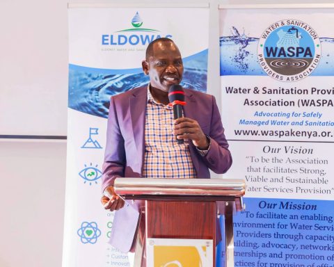 Governor Bii during the bi-monthly meeting of the Water Services Providers Association (WASPA