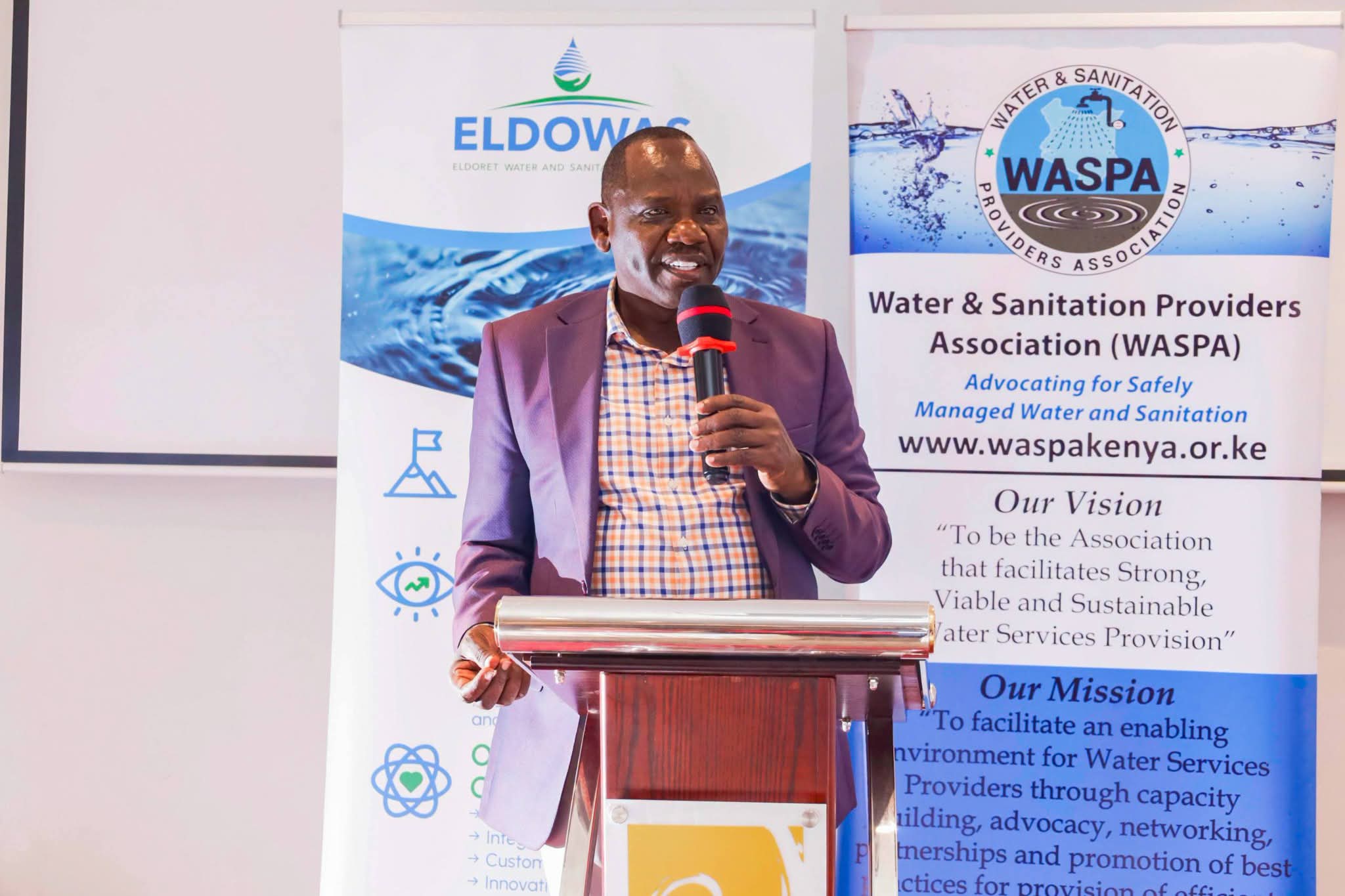 Governor Bii during the bi-monthly meeting of the Water Services Providers Association (WASPA