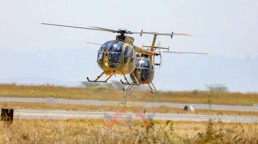 A fleet of modernised MD500 helicopters Kenya Army unveiled
