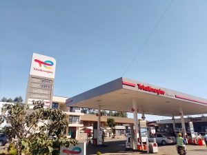 A petrol station in Eldoret displays new fuel prices after latest EPRA review.