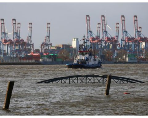 In Hamburg, the Elbe River flooded streets around the city's fish market, with water waist-high in places.
