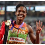 Three-time Olympic champion in the 1500 metres Faith Kipyegon.
