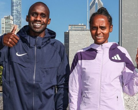 Jacob Kiplimo and Hawi Feysa in Chicago