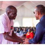 Herbal doctor Shadrack Moimett greets Ethiopian Prime Minister Abiy Ahmed Ali at Eldoret State Lodge