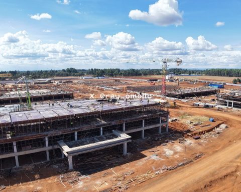 The new Moi Teaching and Referral Hospital (MTRH) Multi-Specialty Hospital in Kiplombe, Uasin Gishu County taking shape.