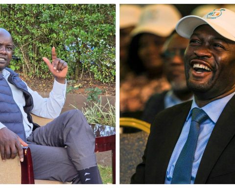 Collage of political communications expert Dr. Philip Zeal Chebunet (left) and Nairobi Senator Edwin Sifuna.
