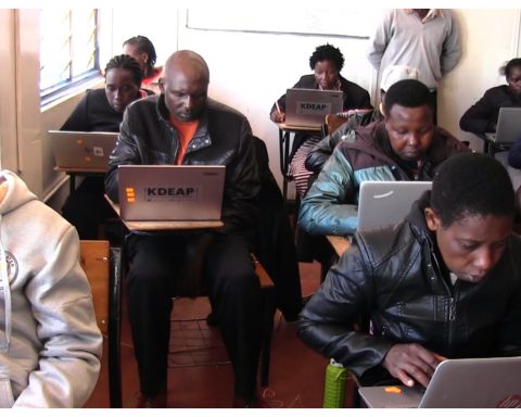 Teachers sitting for KNEC computer skills examinations in Eldoret