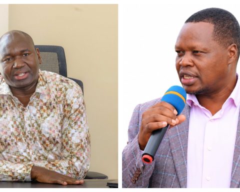 Collage of Tourism PS Prof Julius Bitok (left) and Entrepreneur Willy Kenei.